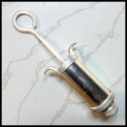 Vintage 1950’s English Nutbrown Metal Icing Syringe