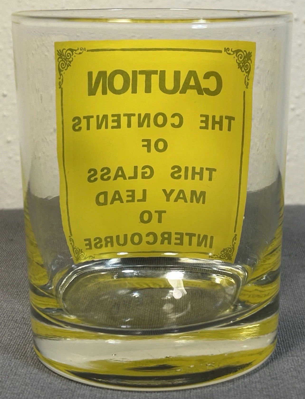 Vintage 1960’s American Mid Century Modern Novelty Adult Humor Lowball/Rocks Glass