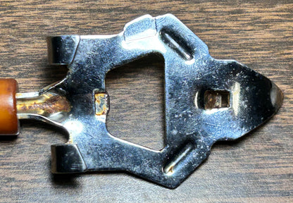 Vintage 1960's American Mid Century Modern Bakelite Faux Horn Handle/Metal Bottle Opener