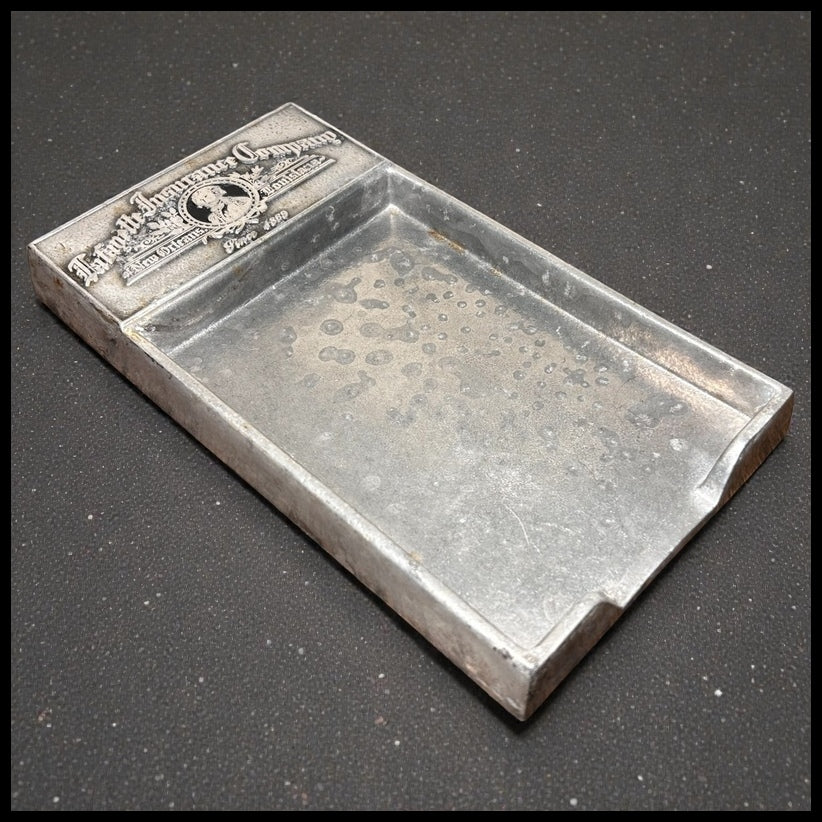 Vintage Mid 20th Century Lafayette Insurance Company New Orleans, Louisiana Pewtarex Metal Receipt Tray