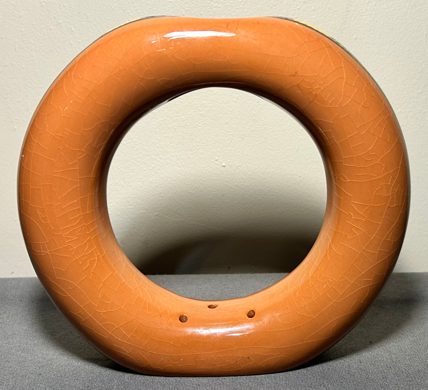 Vintage Circa 1970 Santa Maria de Jesus Ceresa Guatemala Pottery Terracotta Standing Ring Vase