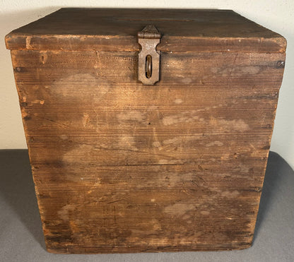 Late 19th Century American Primitive Pine Wood/Iron Latch Ballot Box