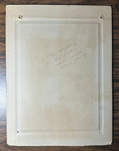 Late 19th Century American Victorian Group of Young Children Sepia Gelatin Silver Print Portrait Cabinet Card Photograph