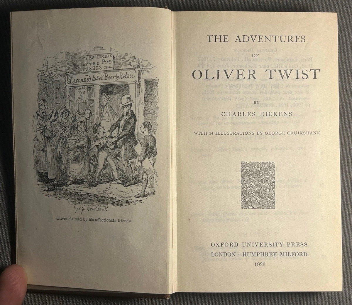 1926 “The Adventures of Oliver Twist” by Charles Dickens The World’s Classics Leather-bound Book