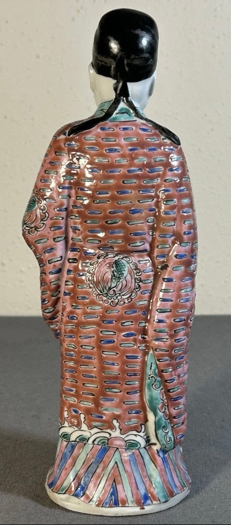 1920’s Chinese Jingdezhen Famille Rose Export Porcelain Scholar Figurine (Early Republic Period)