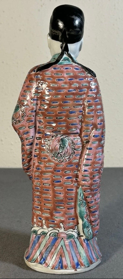 1920’s Chinese Jingdezhen Famille Rose Export Porcelain Scholar Figurine (Early Republic Period)