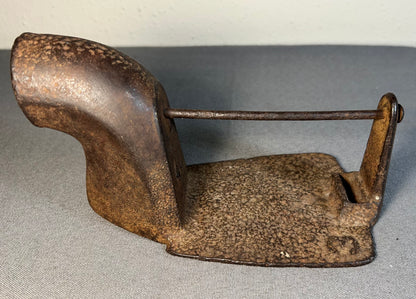 Mid 19th Century American Primitive Cast Iron Box Iron Handle and Latch Assembly