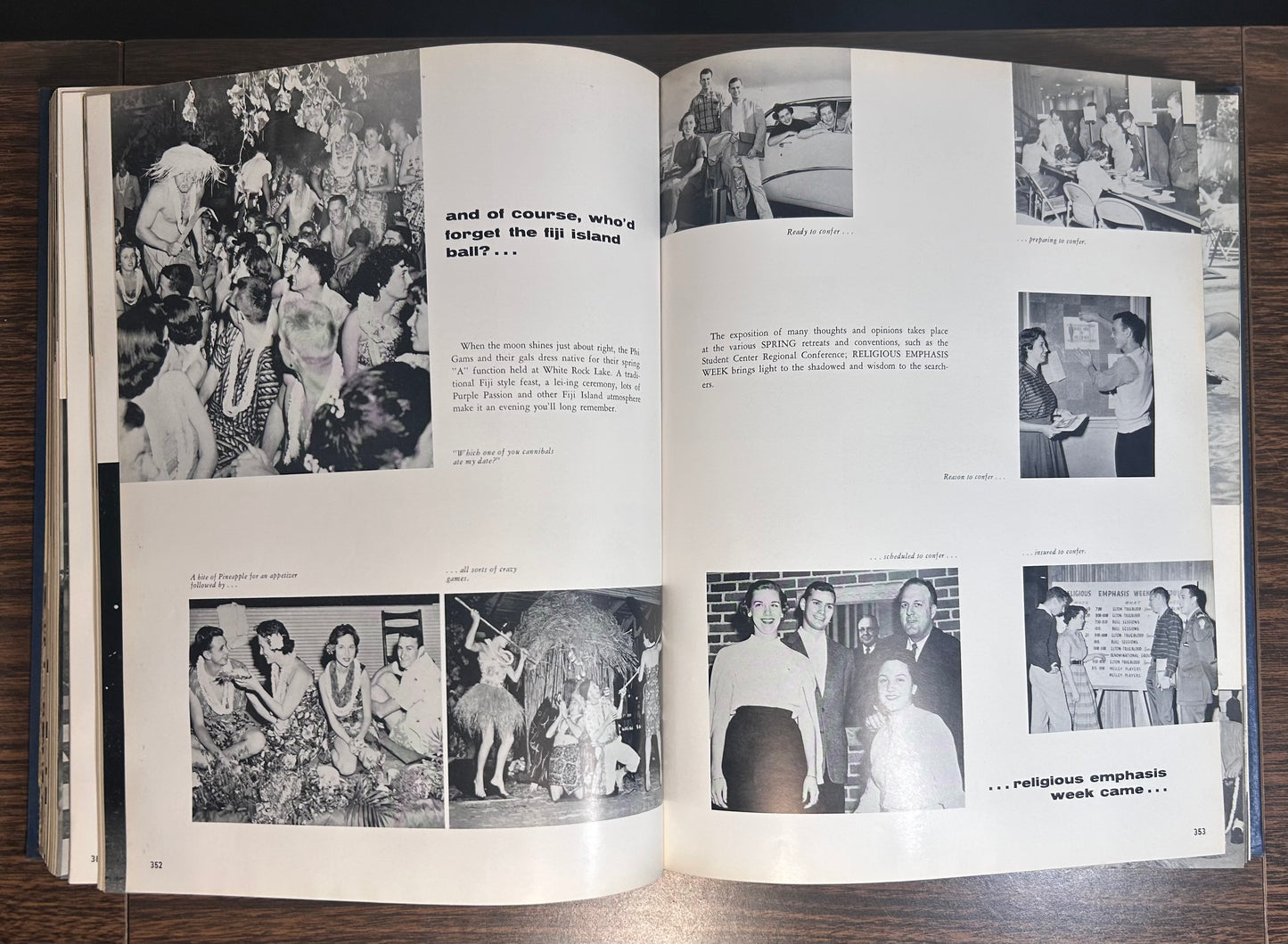 Vintage 1958 Southern Methodist University Mustangs Rotunda Hardcover Yearbook