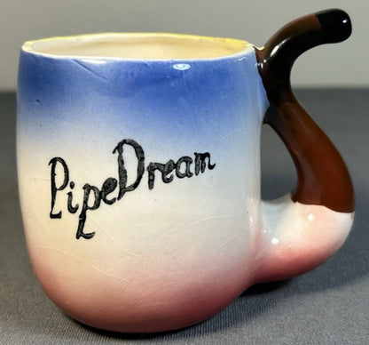 Vintage 1950’s Ceramic Risque Novelty Pipe Dream Peek-A-Boo Nude Woman Surprise Mug Made in Japan