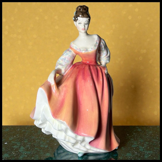 Vintage 1977-1996 English Royal Doulton Porcelain Fair Lady (Coral Pink) Figurine (HN 2835) (Retired)