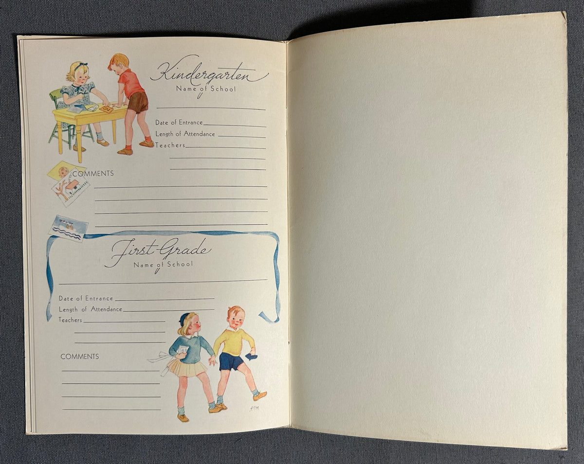 Late 1940’s American “Baby’s First Years” Blue Paperback Memory Journal Book