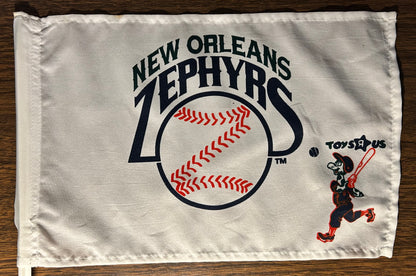Vintage New Orleans Zephyrs Baseball/Toys R Us Car Window Flag