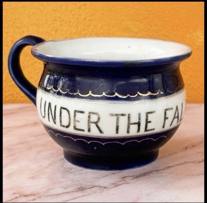 Circa 1900 German Porcelain Under the Falls - Niagara New York Thunder Mug Miniature Chamber Pot Souvenirs