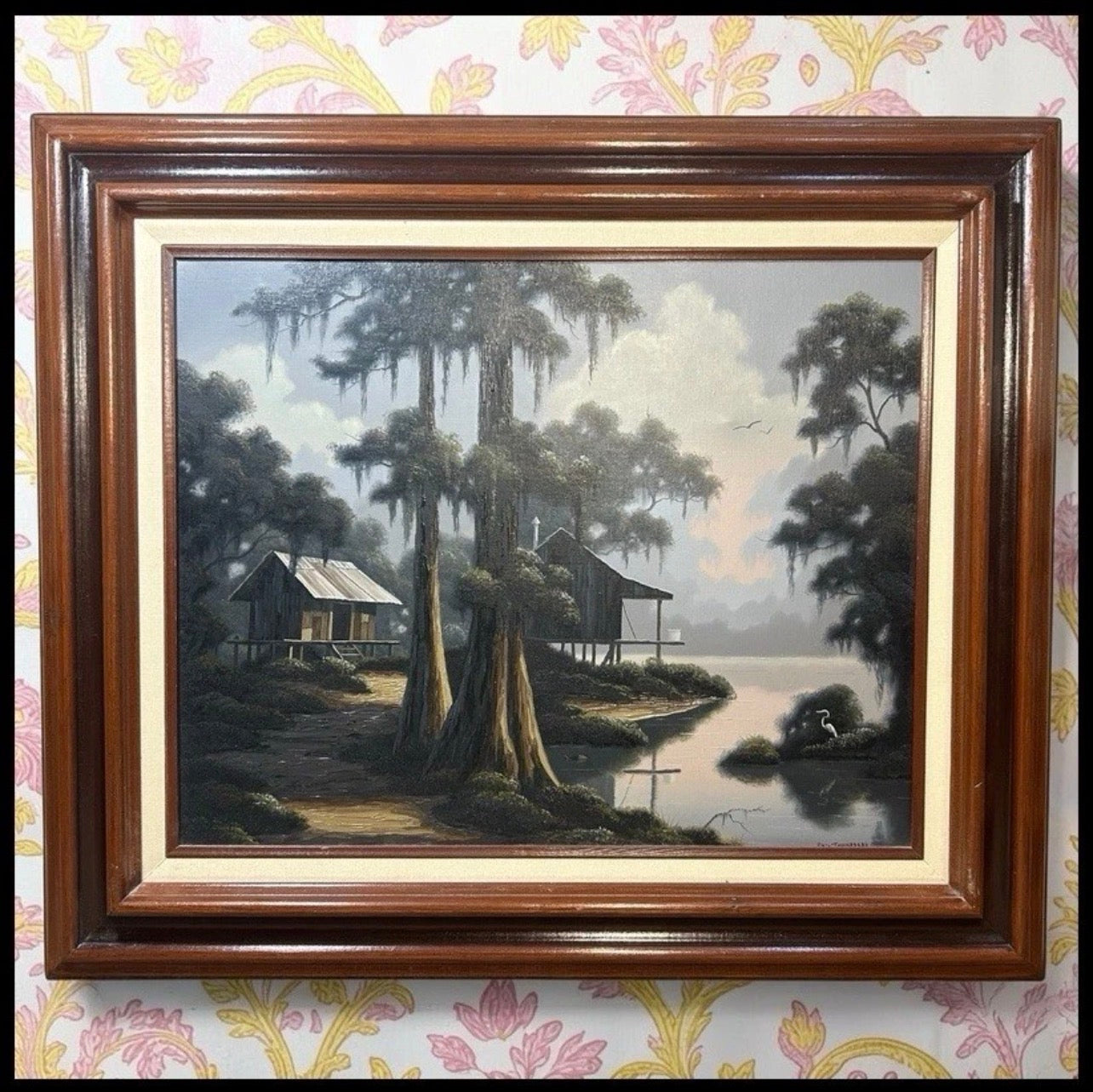 Vintage Phil Thomasson - "Cajun Country" Framed Oil Painting on Canvas (1987) (New Orleans, Louisiana)