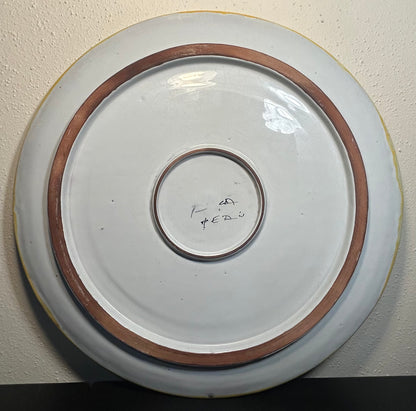 Vintage 1950’s Peruvian Fabrica Ceramica Artistica Pottery Glazed Terracotta Matador/Bull Motif Master Charger Platter