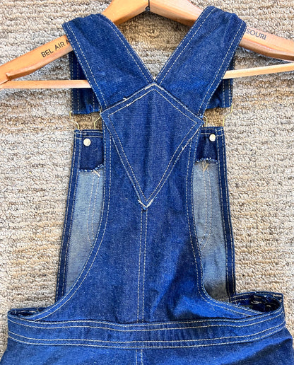 Vintage 1970’s American N’est Ce Pas Denim Fitted to Flared Bell Bottom Women’s Juniors Bib Overalls