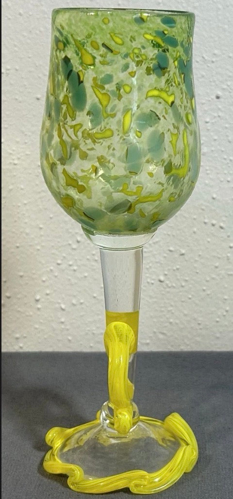 2002 Teri Walker Studio Art Glass Contemporary Style Goblet Chalice (New Orleans, Louisiana)