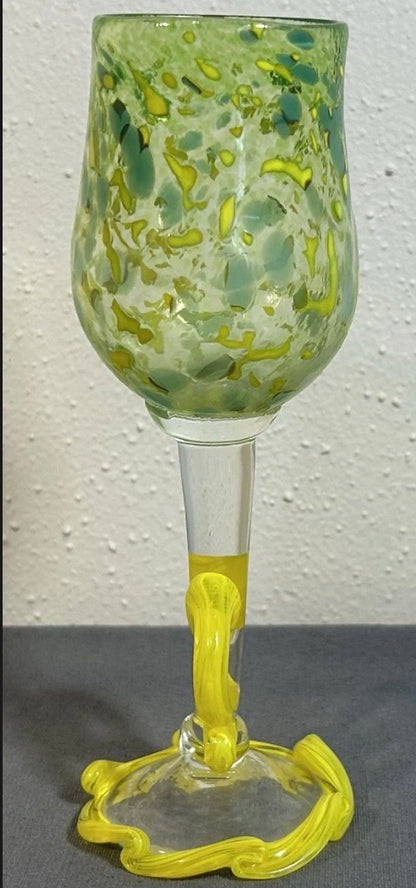 2002 Teri Walker Studio Art Glass Contemporary Style Goblet Chalice (New Orleans, Louisiana)