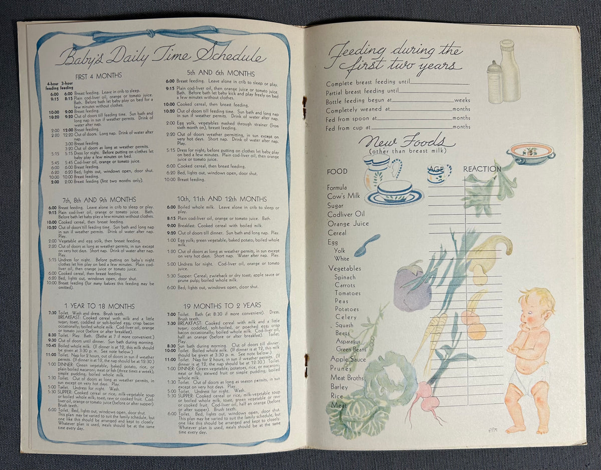 Late 1940’s American “Baby’s First Years” Blue Paperback Memory Journal Book