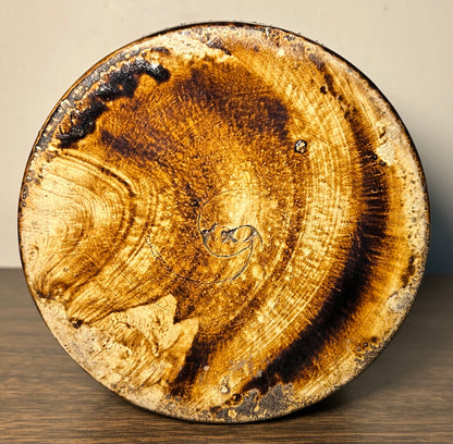 Late 19th Century American Primitive Albany Slip Glazed Brown Stoneware Beehive-Form 1/2 Gallon Jug