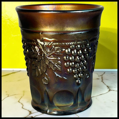 Early 20th Century American Northwood Amethyst Carnival Glass Grape and Cable Pattern Punch Cup