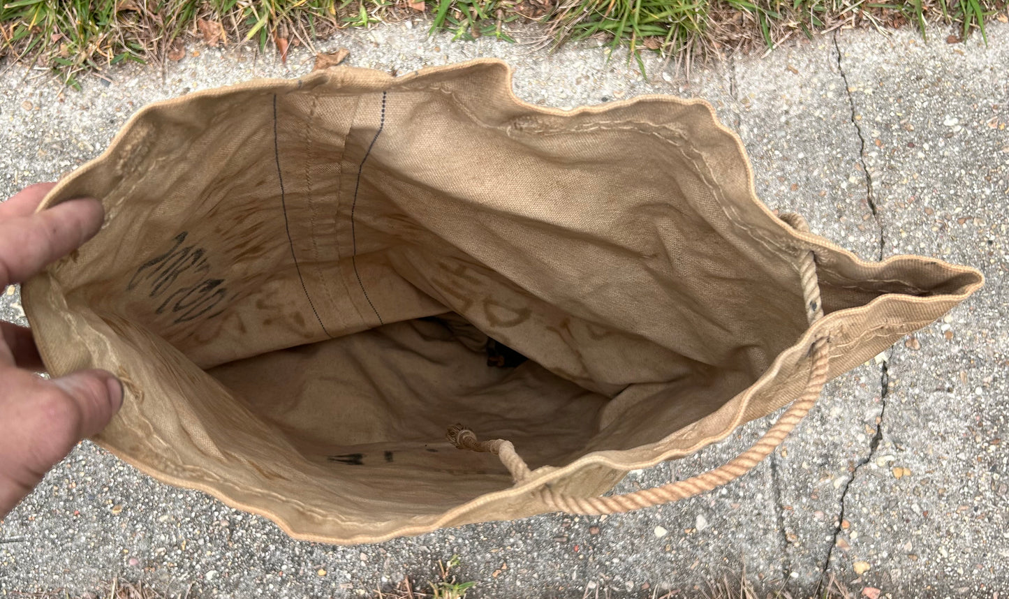 1940’s World War II Era American U.S. Navy Canvas Duffel Seabag
