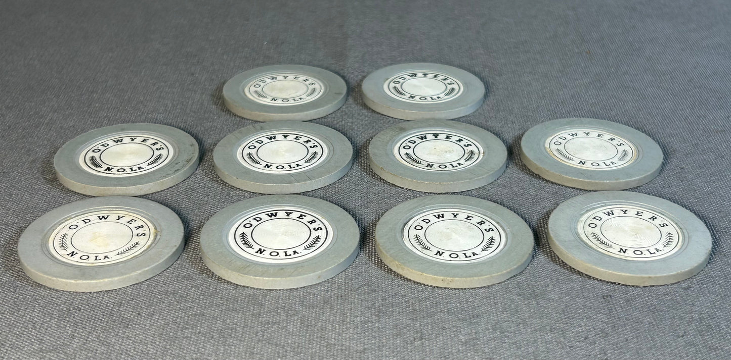 Vintage 1949-1951 American O’Dwyer’s Illegal Casino Gambling Club Non-Denominated Clay Roulette Chip (New Orleans/Jefferson, Louisiana)