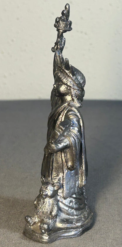 Vintage 1999 Michael Ricker Pewter Statue of Liberty Girl Figurine (Louisiana)
