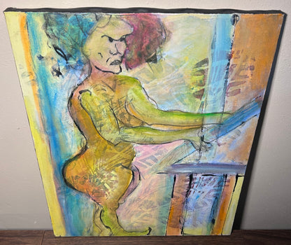 Ellen Lyle Morehouse - “The Artist” Acrylic Paint/Ink on Canvas (2000) (American)