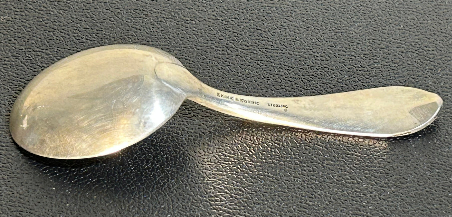 1924-1932 American S. Kirk & Son Inc. Sterling Silver Old Maryland Plain Pattern Baby Spoon