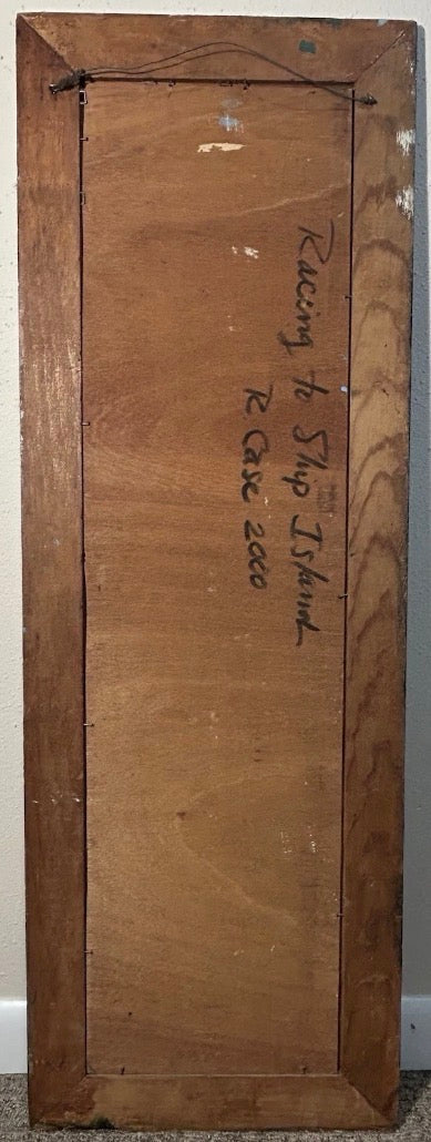 Vintage Robin Case - “Racing to Ship Island” Framed Acrylic Painting on Wood Panel (2000) (American)