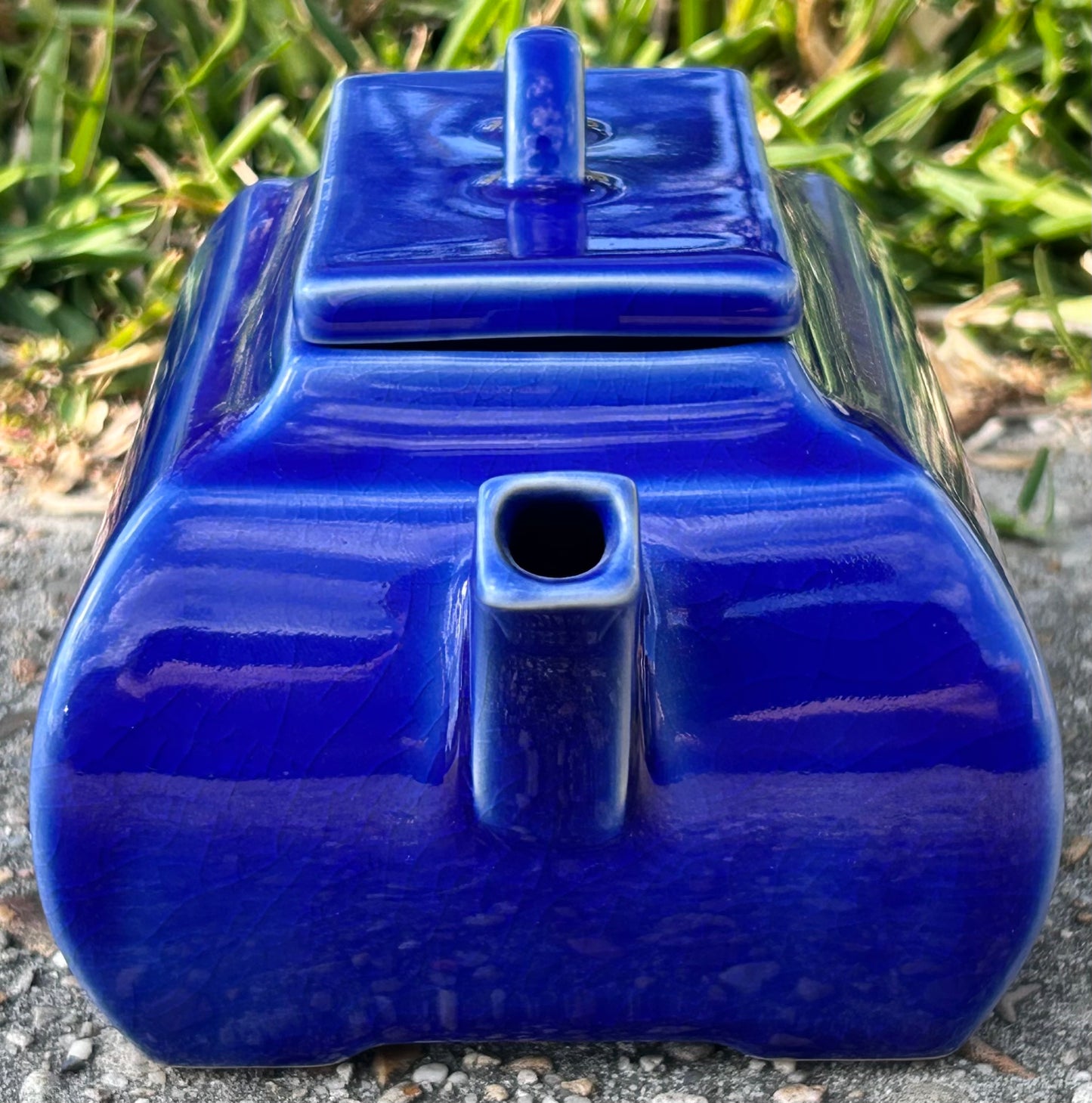 Vintage 1990’s French Mariage Freres Theiere Mandarins Cobalt Bleu Stoneware Ceramic Chinese Ming Dynasty Style Teapot