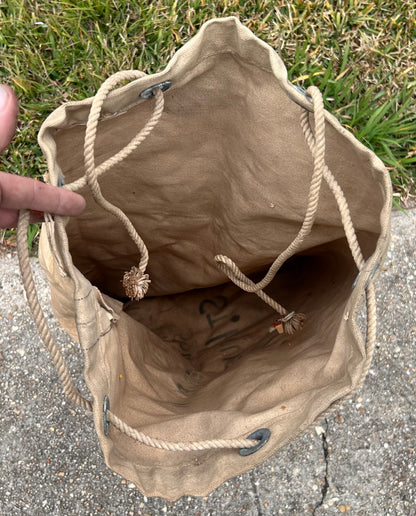 1940’s World War II Era American U.S. Navy Canvas Duffel Seabag
