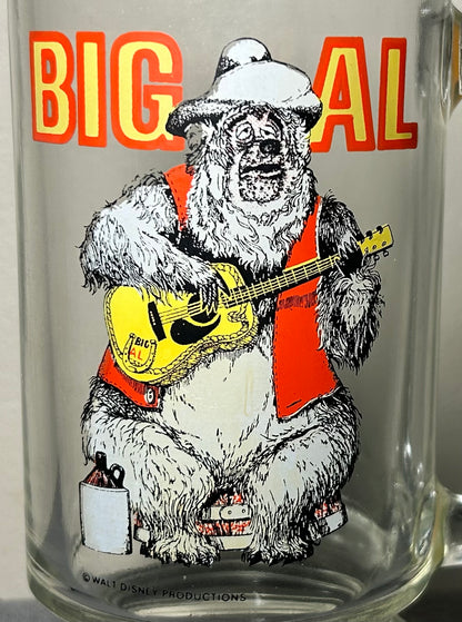 Vintage 1972 Big Al Country Bear Jamboree Souvenir Glass Mug (Walt Disney Productions)