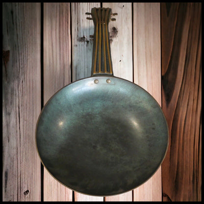 Vintage 1960's Israeli Mid Century Modern Pal Bell Style Verdigris Patinated Brass Guitar Catchall