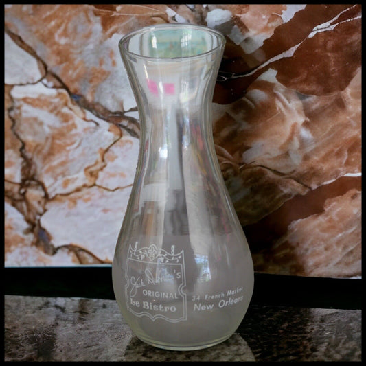 Vintage Mid 20th Century New Orleans Jack DuArte’s Le Bistro Glass Wine Carafe