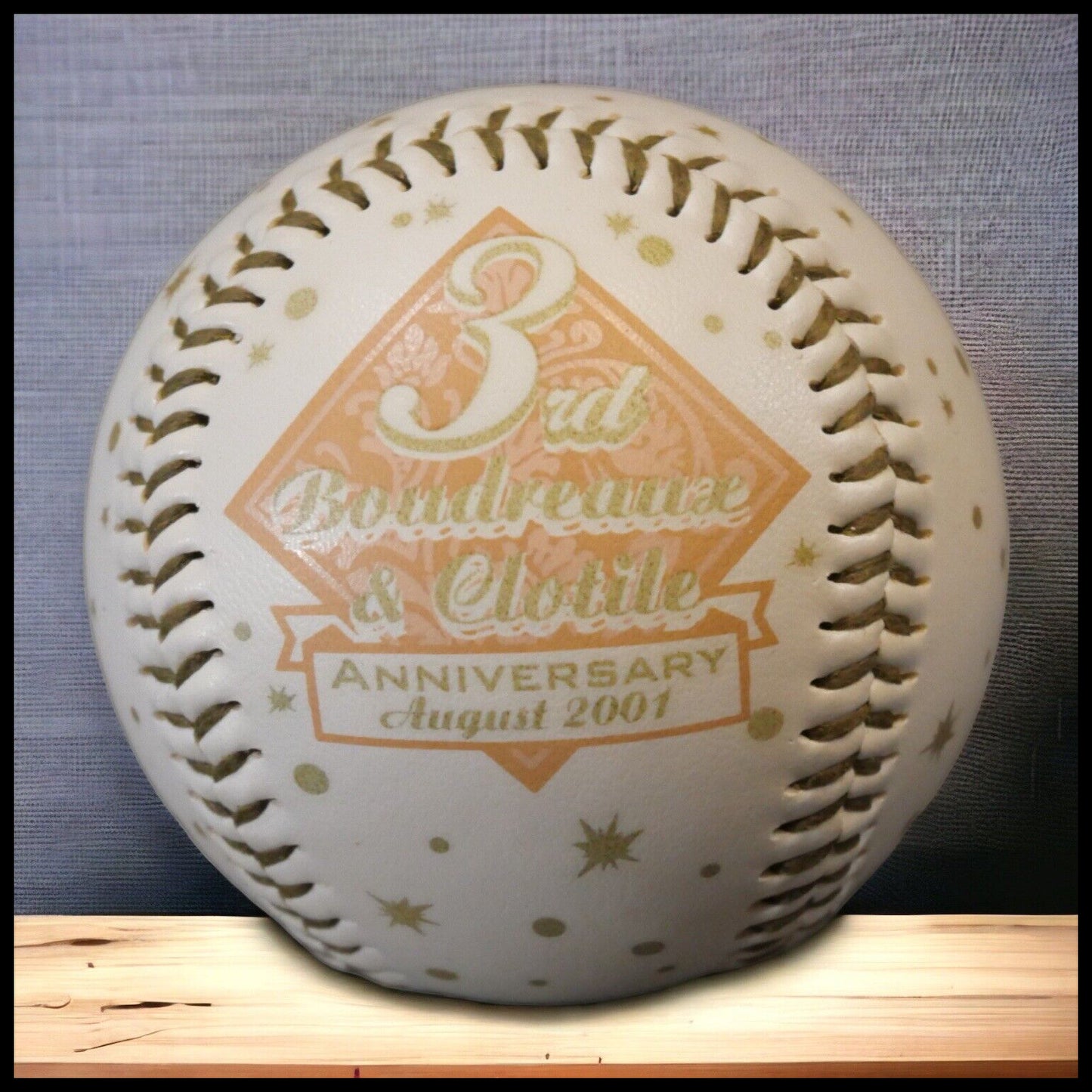 Vintage 2001 New Orleans Zephyrs Boudreaux & Clotile 3rd Anniversary Baseball