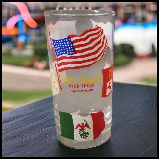 Vintage 1960's Six Flags Over Texas Souvenir Highball Glass