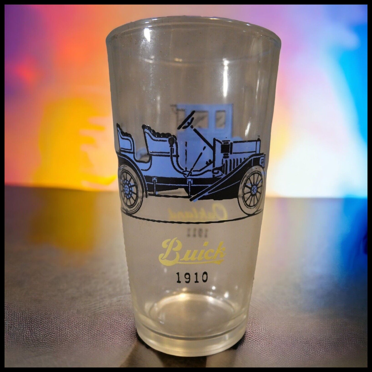 Vintage 1950's Hazel Atlas Classic Cars Glass (1910 Buick/1911 Oakland)