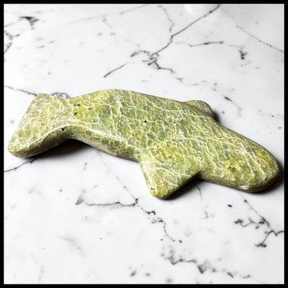Vintage Canadian Inuit Serpentine Stone Whale Carving (20th Century)