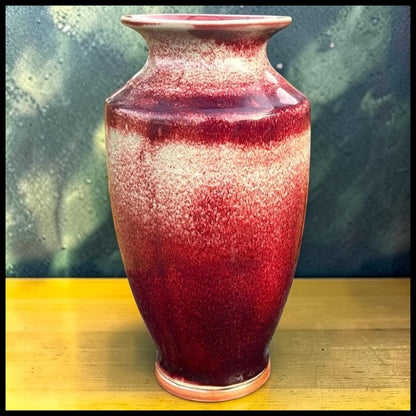 Vintage 1960’s Chinese Flambé Sang de Boeuf Glazed Baluster Vase