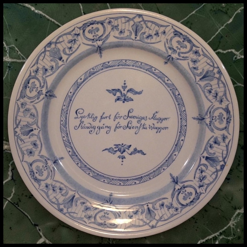 Vintage 1970's Swedish Rorstrand Porcelain "Lycklig fart för Sweriges flaggor" Plate