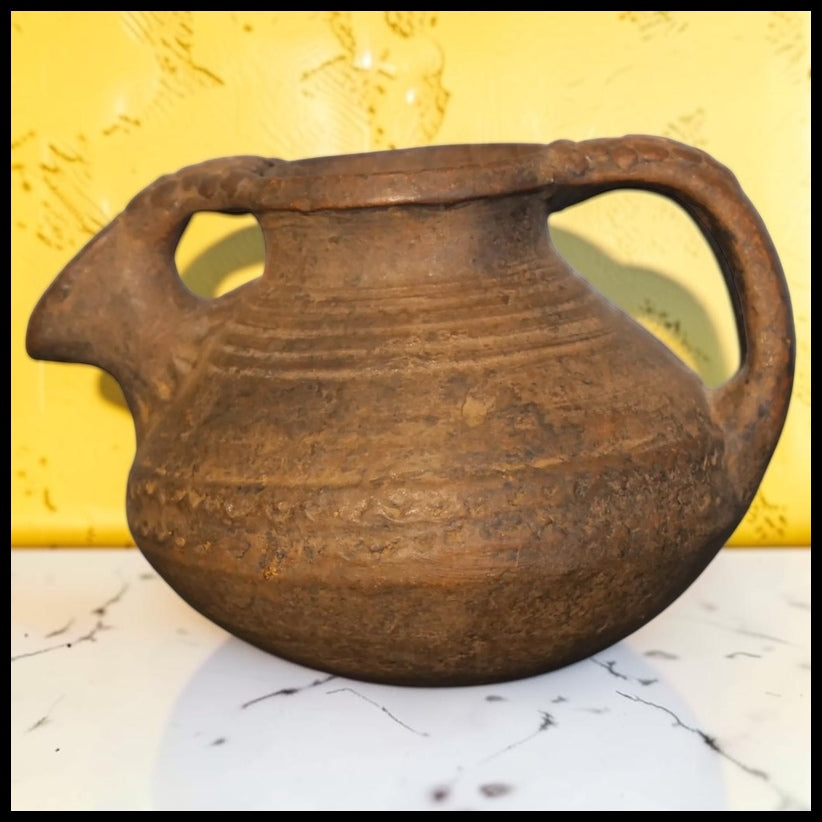 Early 20th Century South Asian Clay Milk Pitcher from Swat Valley, Pakistan