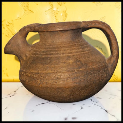 Early 20th Century South Asian Clay Milk Pitcher from Swat Valley, Pakistan