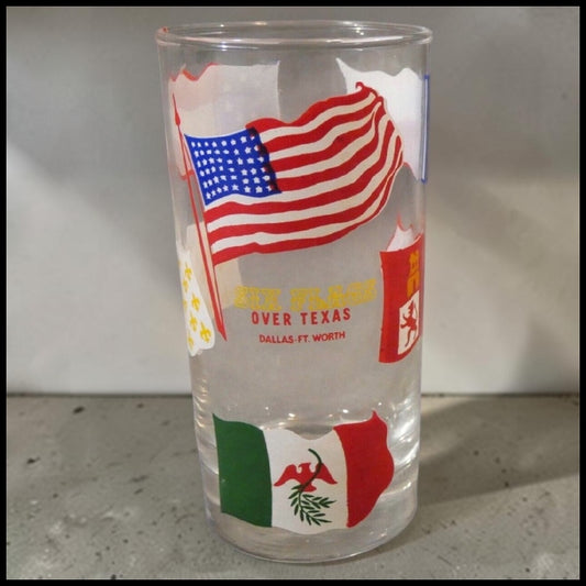 Vintage 1960's American Six Flags Over Texas Souvenir Highball Glass