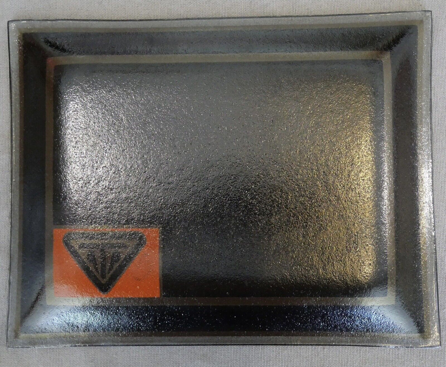 Vintage 1970's American Trucking Association Goodyear Smoked Glass Trinket Tray