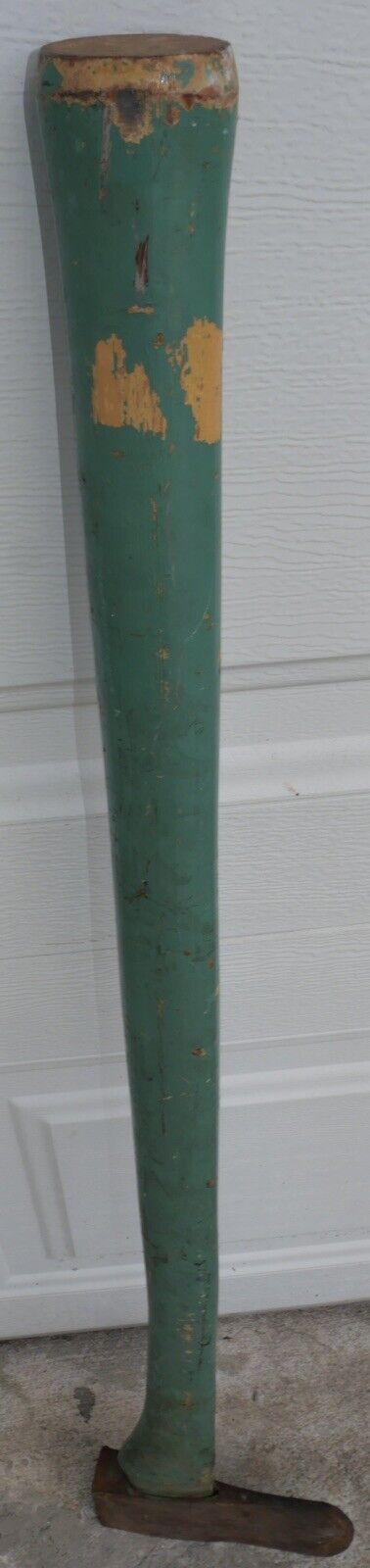 Circa 1920 American Primitive Pastel Green Painted Wooden Handle Metal Axe