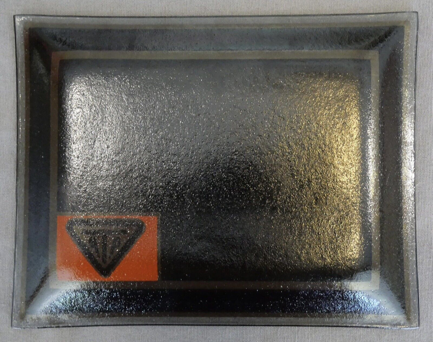 Vintage 1970's American Trucking Association Goodyear Smoked Glass Trinket Tray