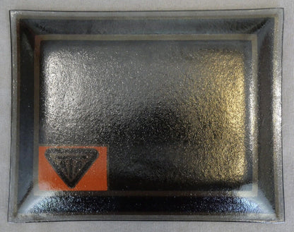 Vintage 1970's American Trucking Association Goodyear Smoked Glass Trinket Tray