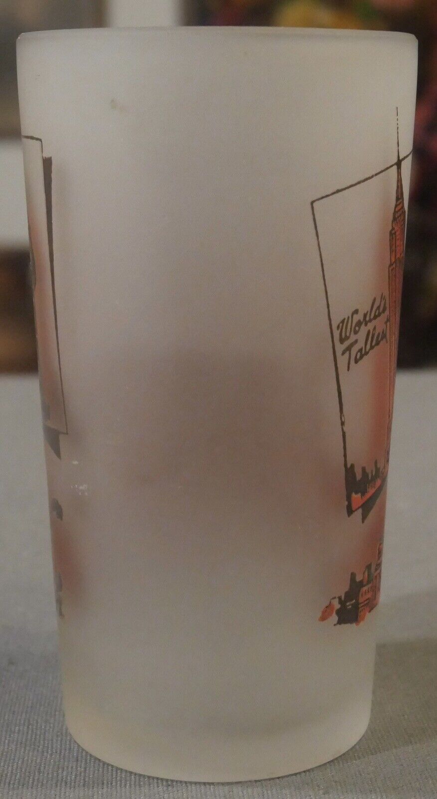 Vintage 1950's New York City Frosted Souvenir Glass